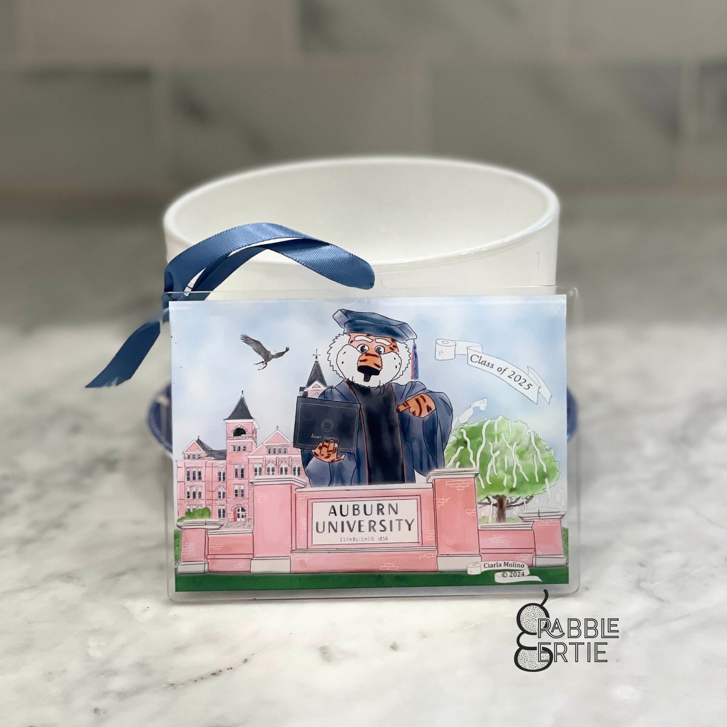 Auburn Graduation Watercolor Acrylic Ornament