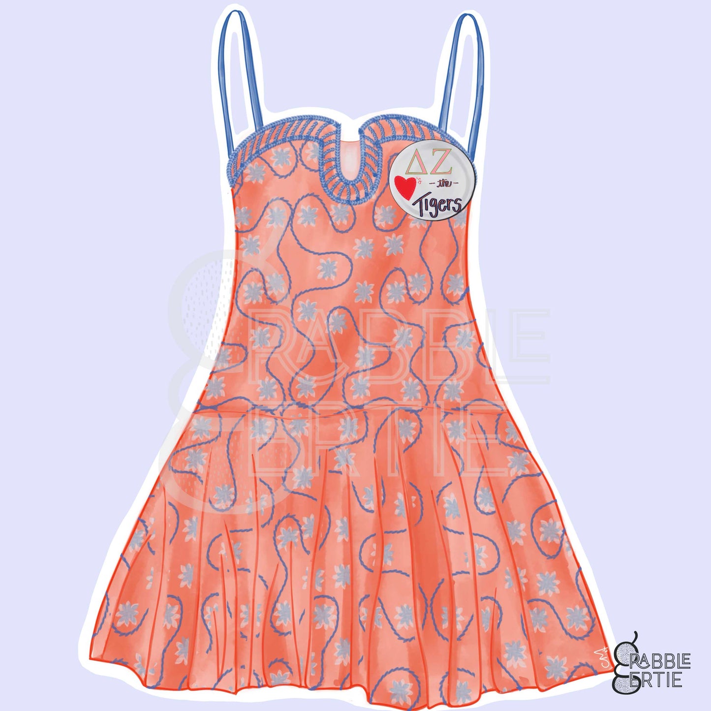 Auburn Sorority Game Day Watercolor Acrylic Ornament