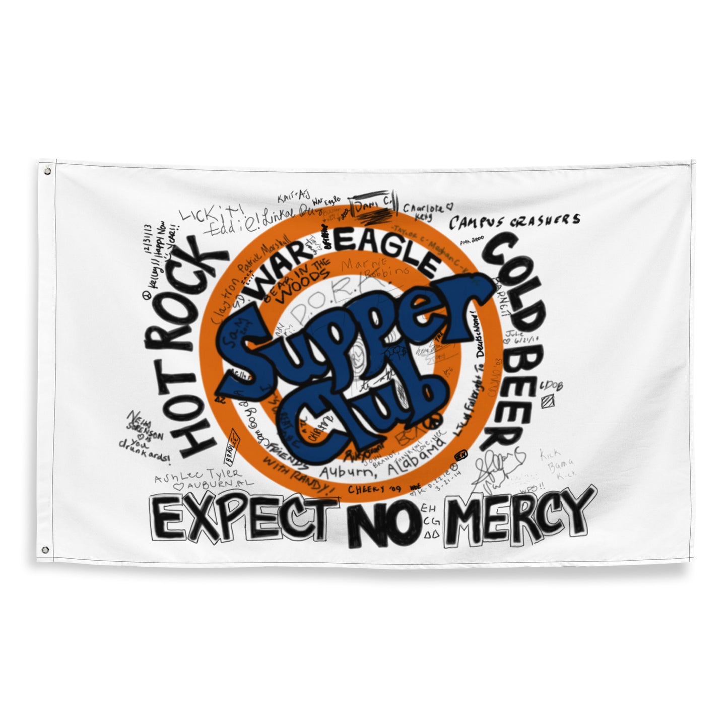 Retro Auburn Supper Club Graffiti Flag - Grabble Gertie Art & Design