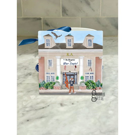 Auburn KA House Watercolor Acrylic Ornament